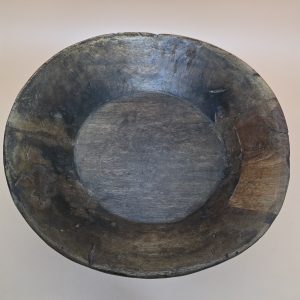 15" Primitive Hand Carved Wood Dough Bowl