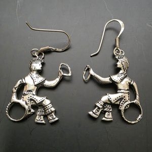 Sterling Silver Native American Hoop Dancer Earrings