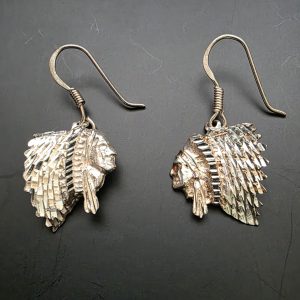 Sterling Silver Indian Head Earrings