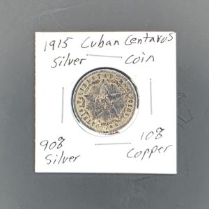 1915 Cuban 20 Centavos Silver Coin