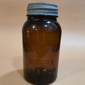 Amber "WAN-ETA COCOA BOSTON" Quart Jar