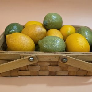 Oblong Wood Splint Basket w/Lemons & Limes