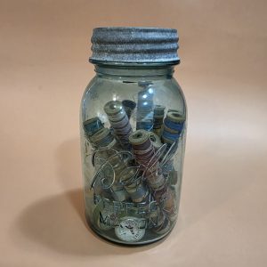 Blue Ball Jar w/Vintage Thread